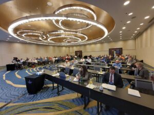 Wide shot of room where General Session took place
